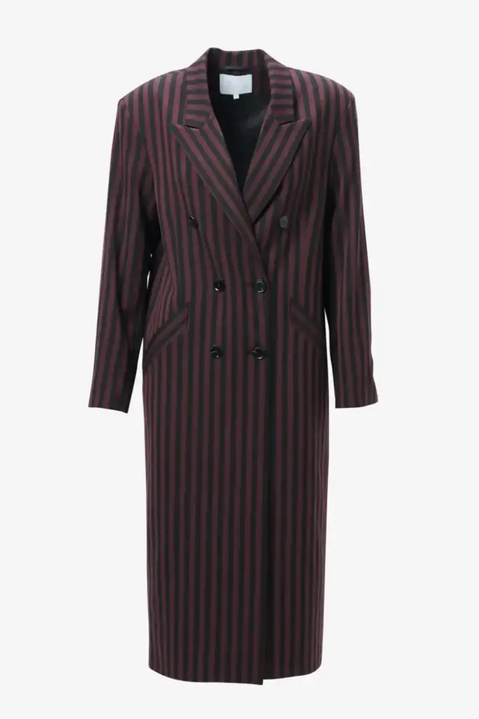 Lala Berlin Coat Odith polyester mix stripe fudge Auslauf
