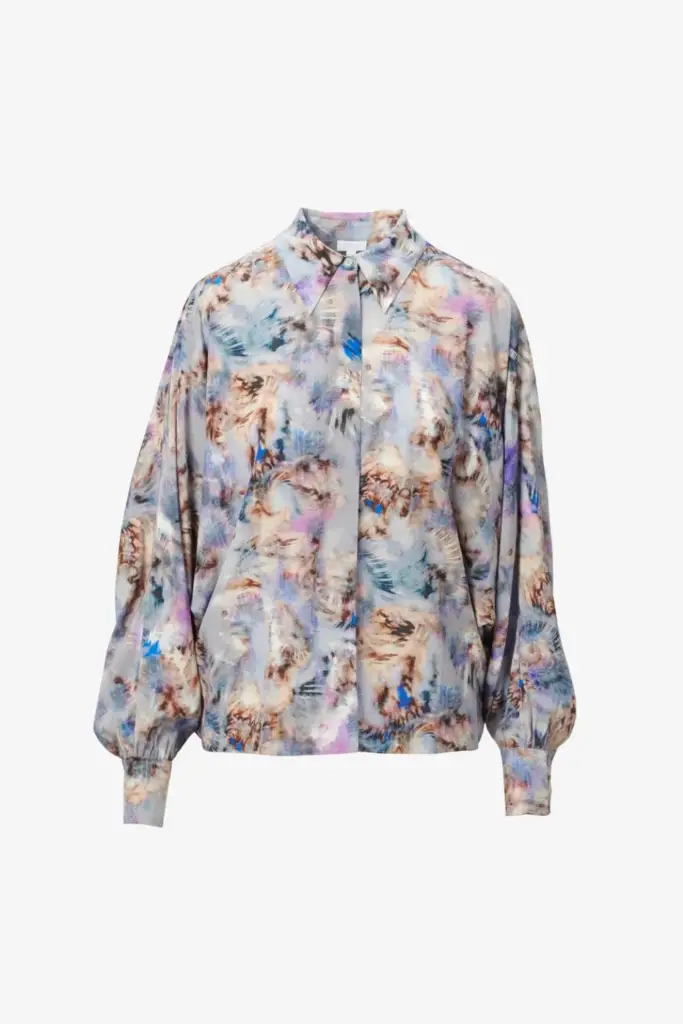 Lala Berlin Blouse Buccia viscose mix spiral shibori im Angebot