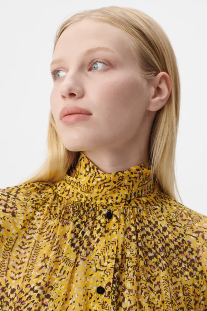 Lala Berlin Blouse Brooks viscose heritage star yellow Günstiger Verkauf