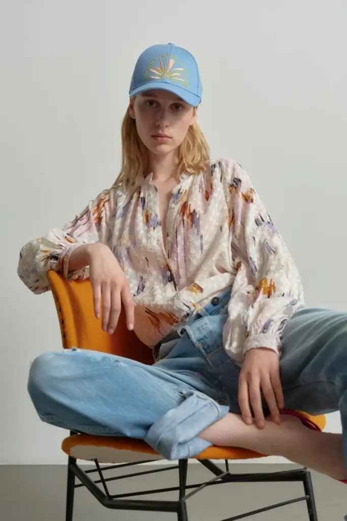 Lala Berlin Blouse Binoa viscose floral fountain pink Blitzverkäufe