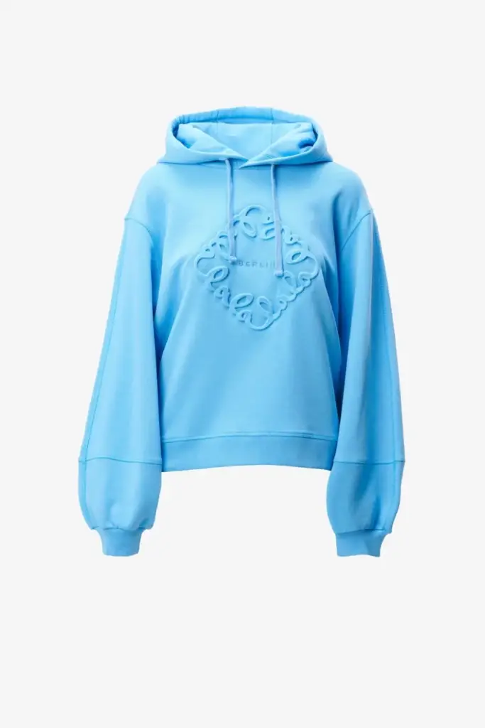 Lala Berlin Hoodie Ipalina cotton diamond azure Rabatt
