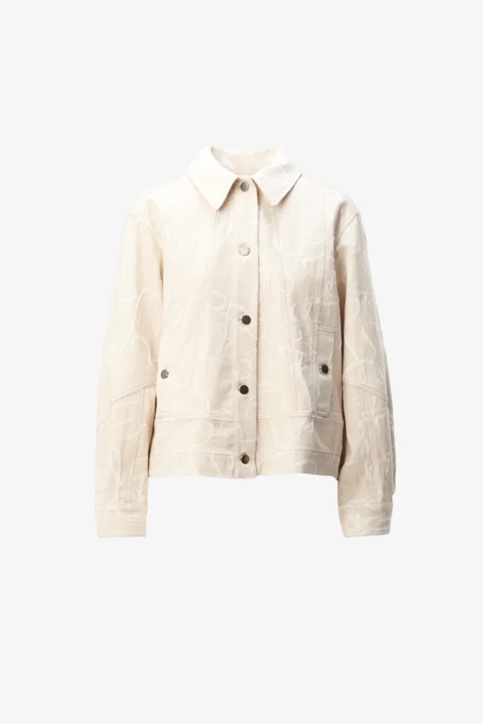 Lala Berlin Jacket Jacek cotton mix lalagram jacquard beige Versandkostenfrei