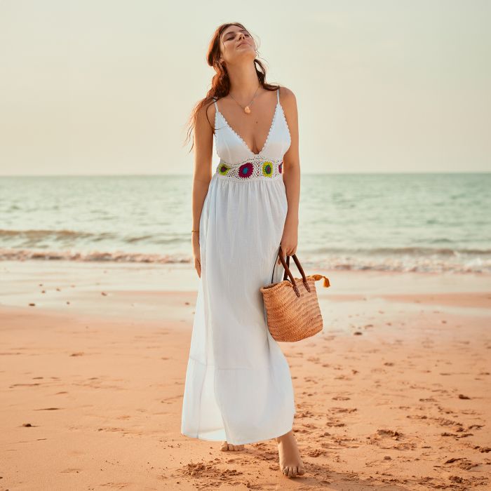 Rosa Faia Style CROCHET DRESS - Strandkleid Auslauf