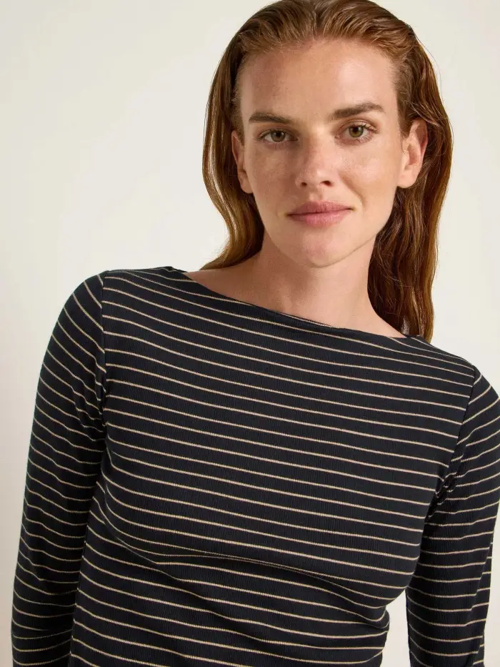 Lanius U-Boot Shirt mit Streifen (GOTS) Riesige Rabatte