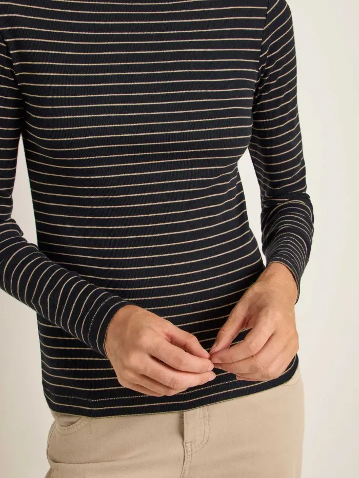 Lanius U-Boot Shirt mit Streifen (GOTS) Riesige Rabatte
