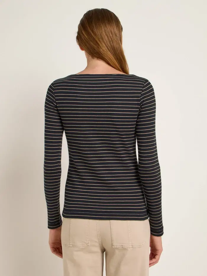 Lanius U-Boot Shirt mit Streifen (GOTS) Riesige Rabatte