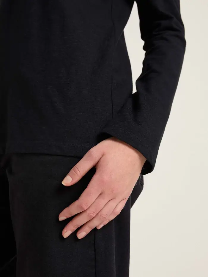 Lanius Shirt mit V-Ausschnitt (GOTS) Black Friday