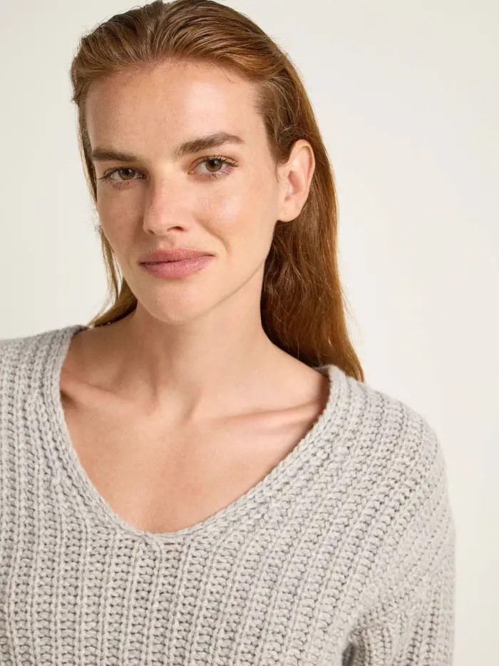 Lanius Pullover mit V-Ausschnitt (GOTS) Räumungsverkauf