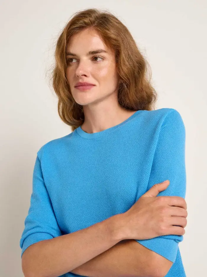 Lanius Struktur-Halbarmpullover (GOTS) Super Rabatt