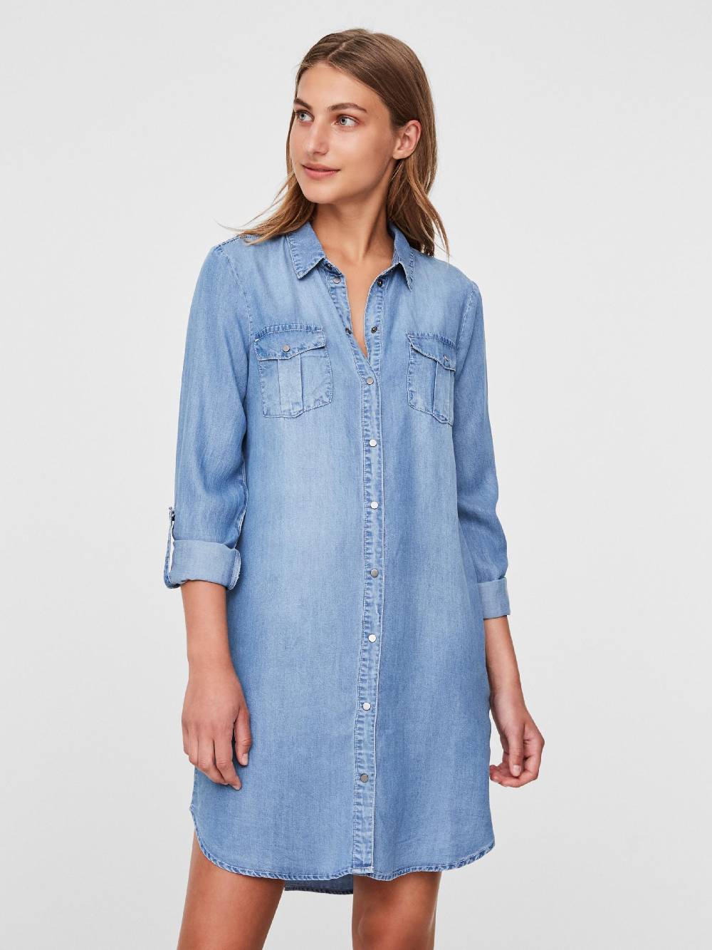 VERO MODA Shirt Dress 'VMSilla' in Blue Denim Angebote