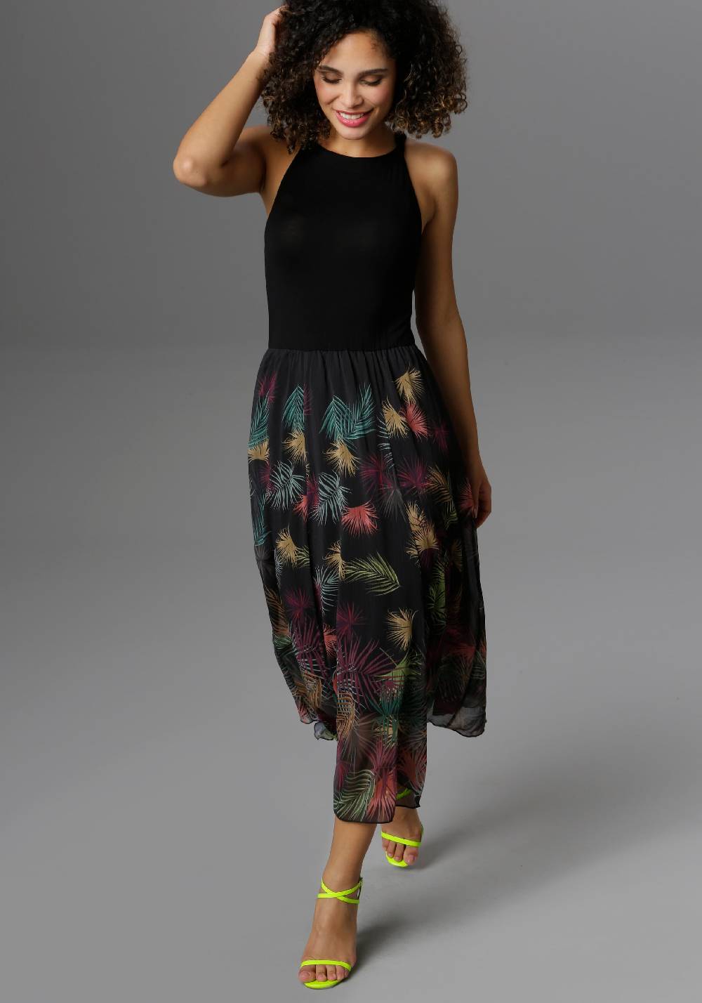 Aniston SELECTED Summer Dress in Black Online Shopping