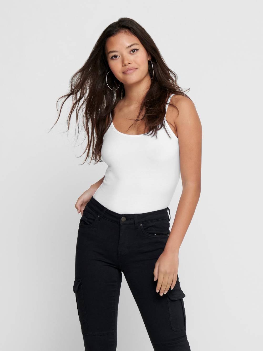 ONLY Top 'Love' in Black, White Preisnachlass