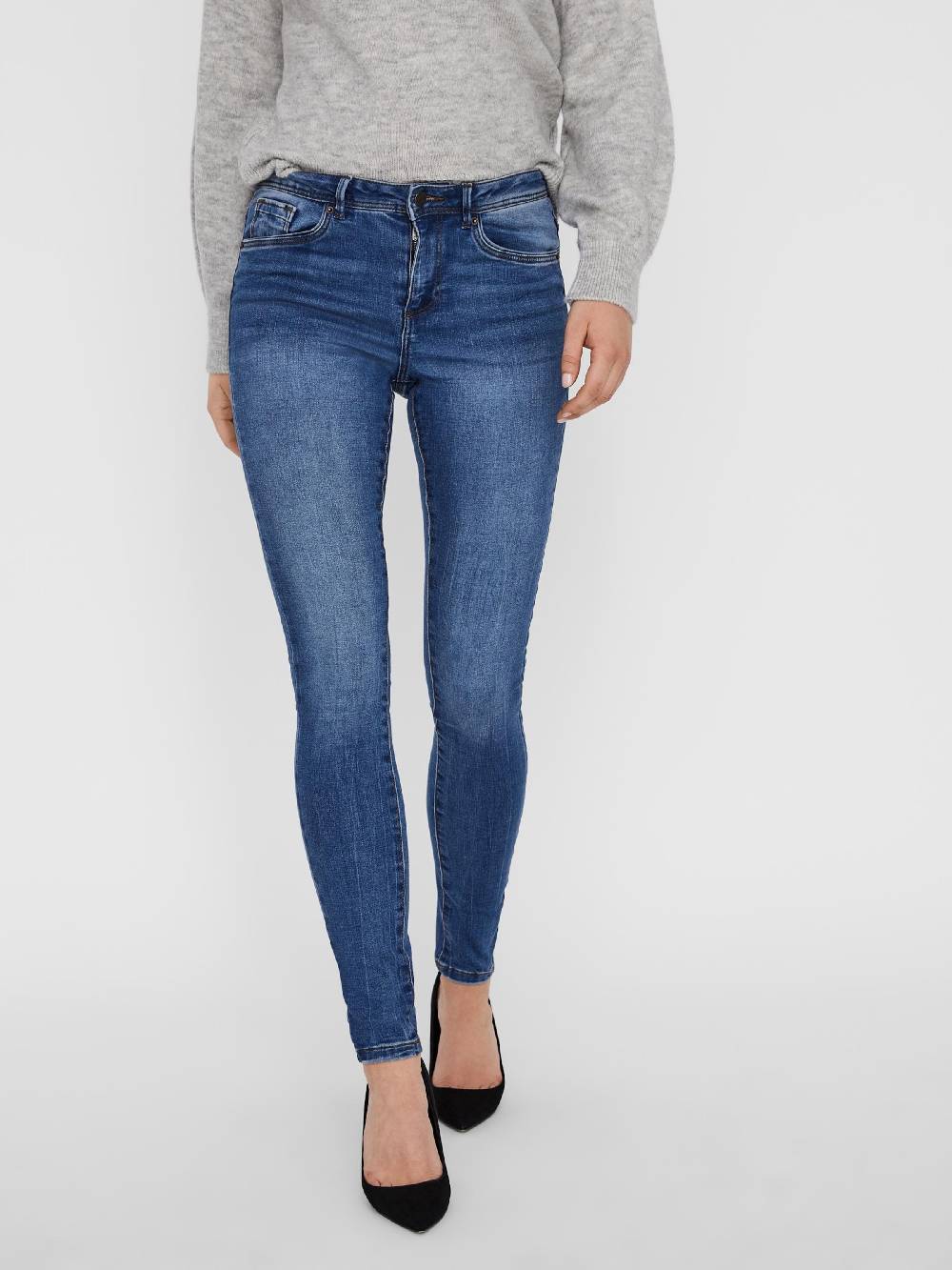 VERO MODA Skinny Jeans 'VMTanya' in Blue Denim Riesige Ersparnisse