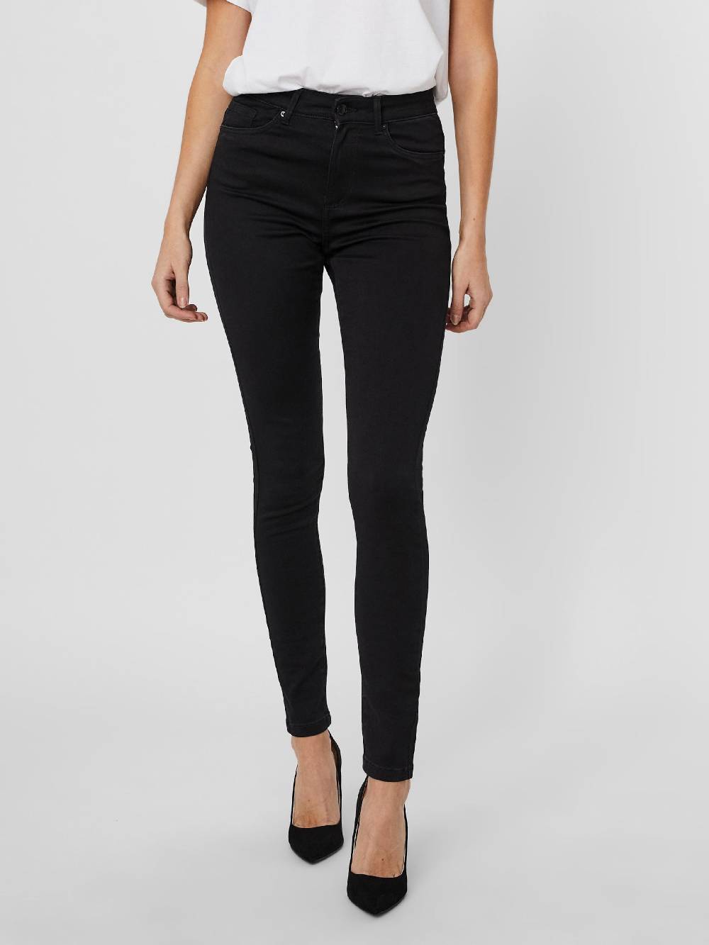 VERO MODA Skinny Jeans 'VMSophia' in Black Super Sparpreis