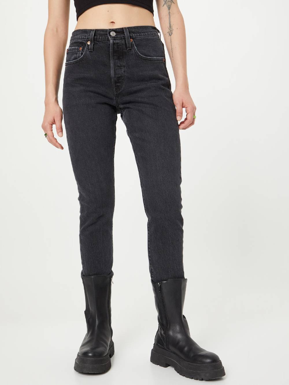 LEVI'S ® Slim fit Jeans '501' in Grey Denim Bis zu 50% Rabatt