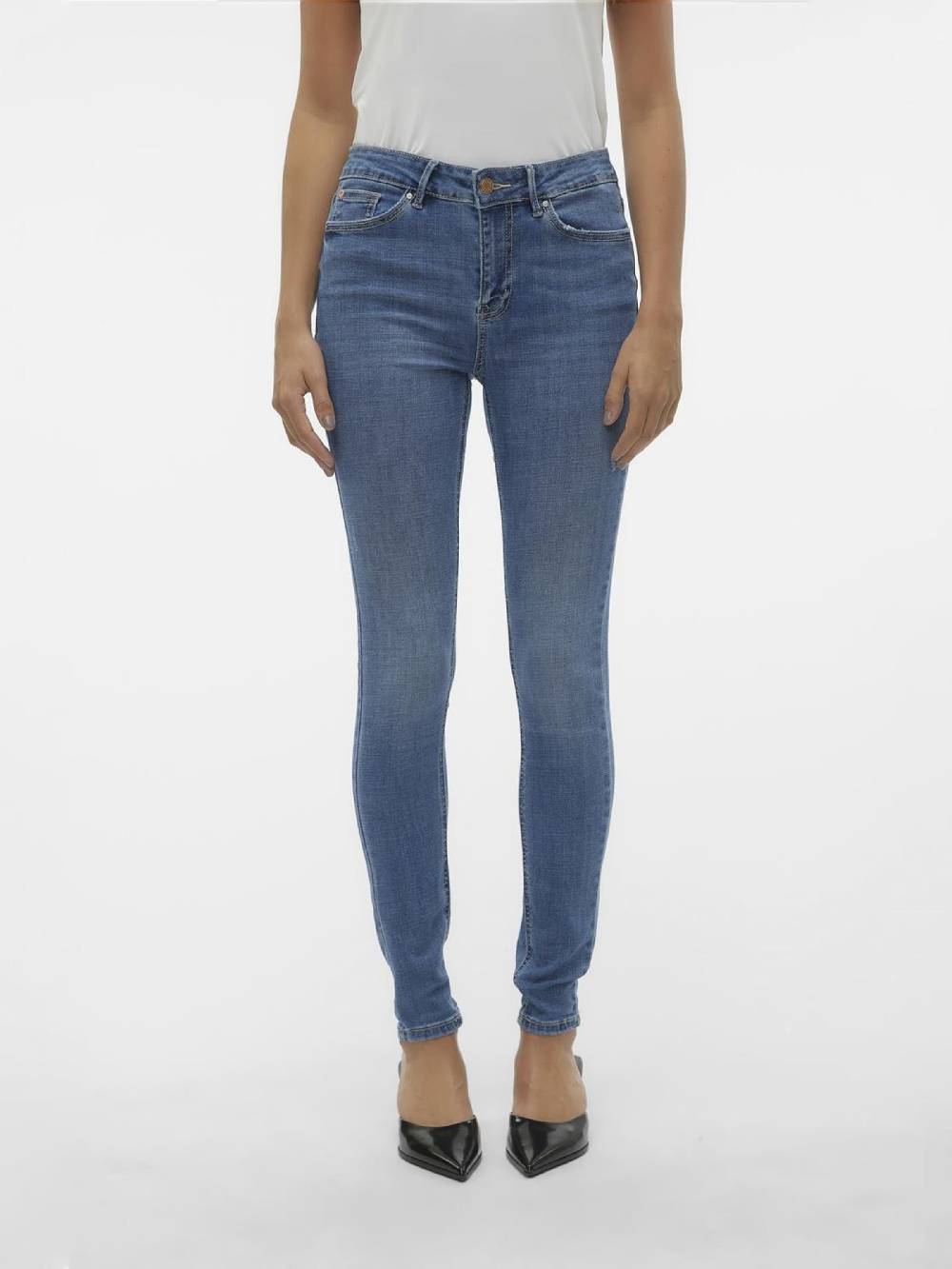 VERO MODA Skinny Jeans 'VMFLASH' in Blue Denim Nur für heute
