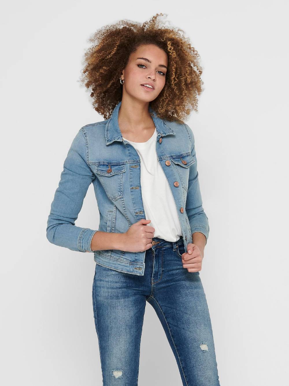 ONLY Between-Season Jacket 'ONLTia' in Blue Denim Kostenloser Versand