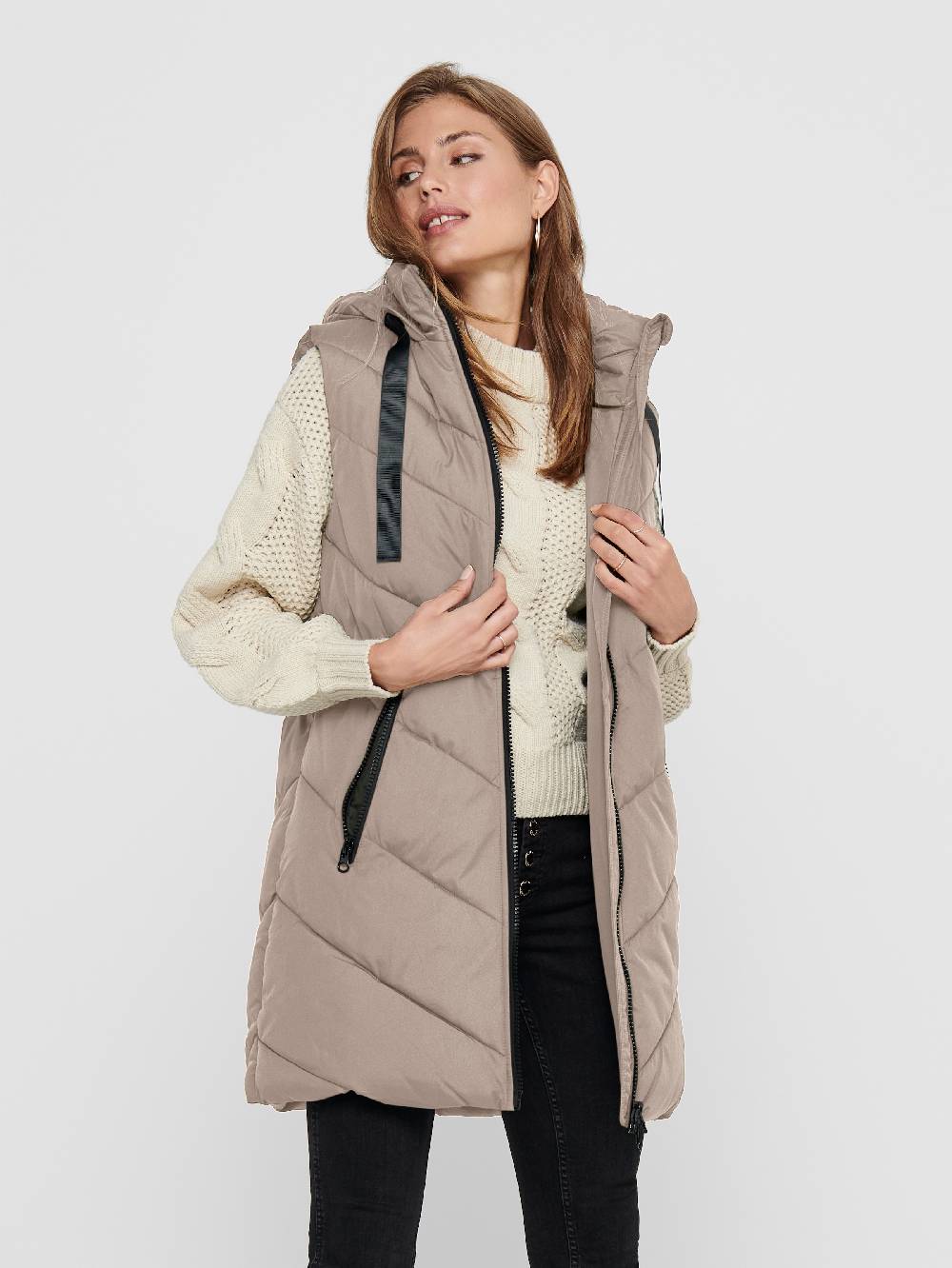 JDY Vest 'JDYSKYLAR' in Taupe Fabrik Onlineshop