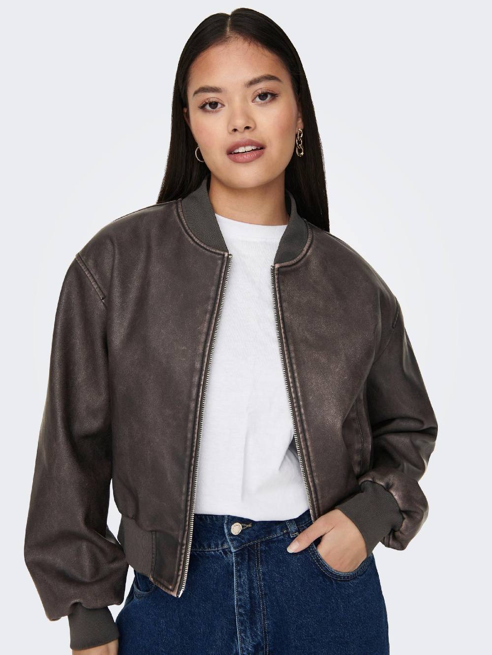 ONLY Between-Season Jacket 'Jane' in Chestnut Brown Online Shopping