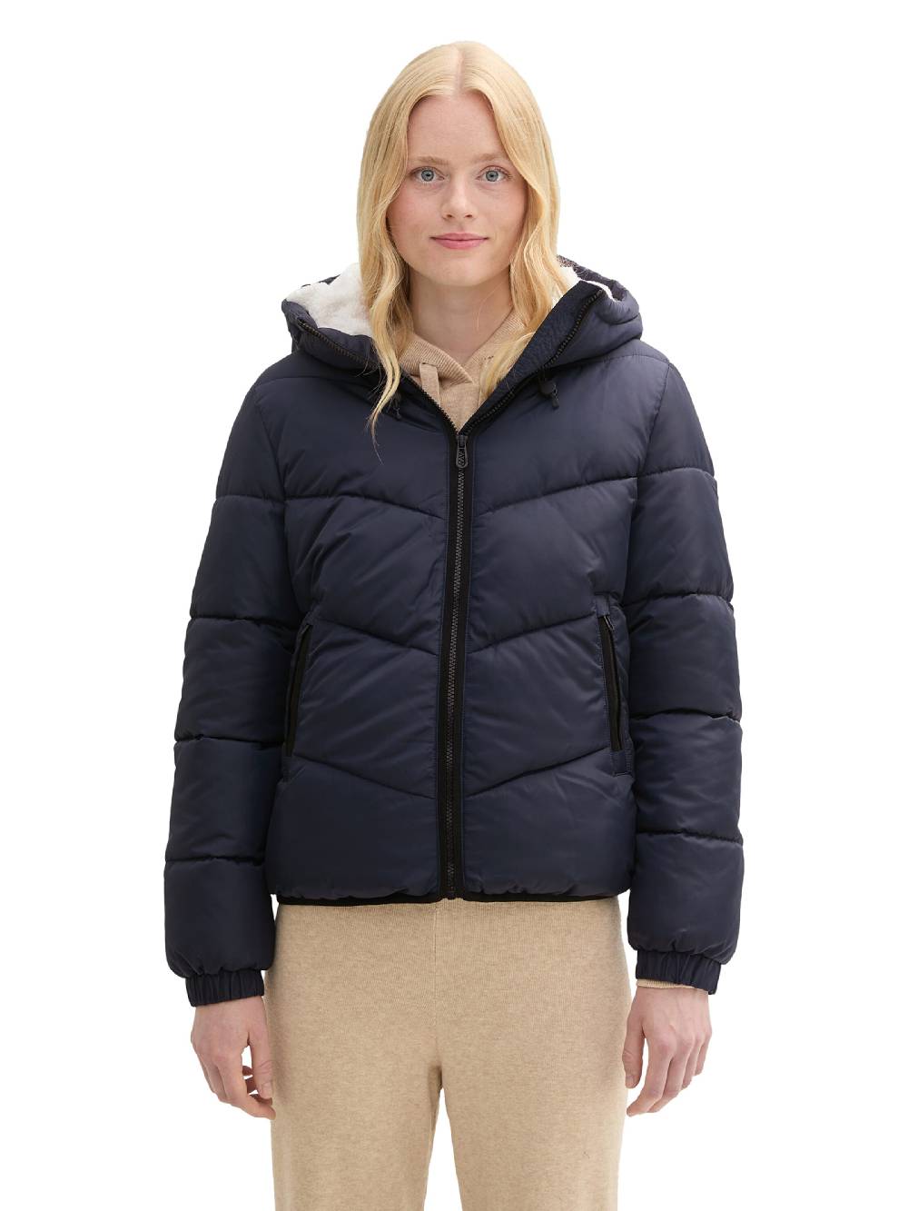 TOM TAILOR DENIM Winter Jacket in Dark Blue Valentinstagsangebot
