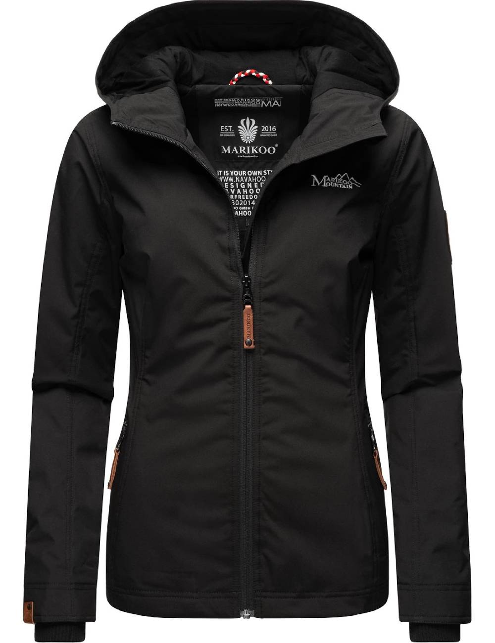 MARIKOO Between-Season Jacket 'Brombeere' in Black Heißer Verkauf