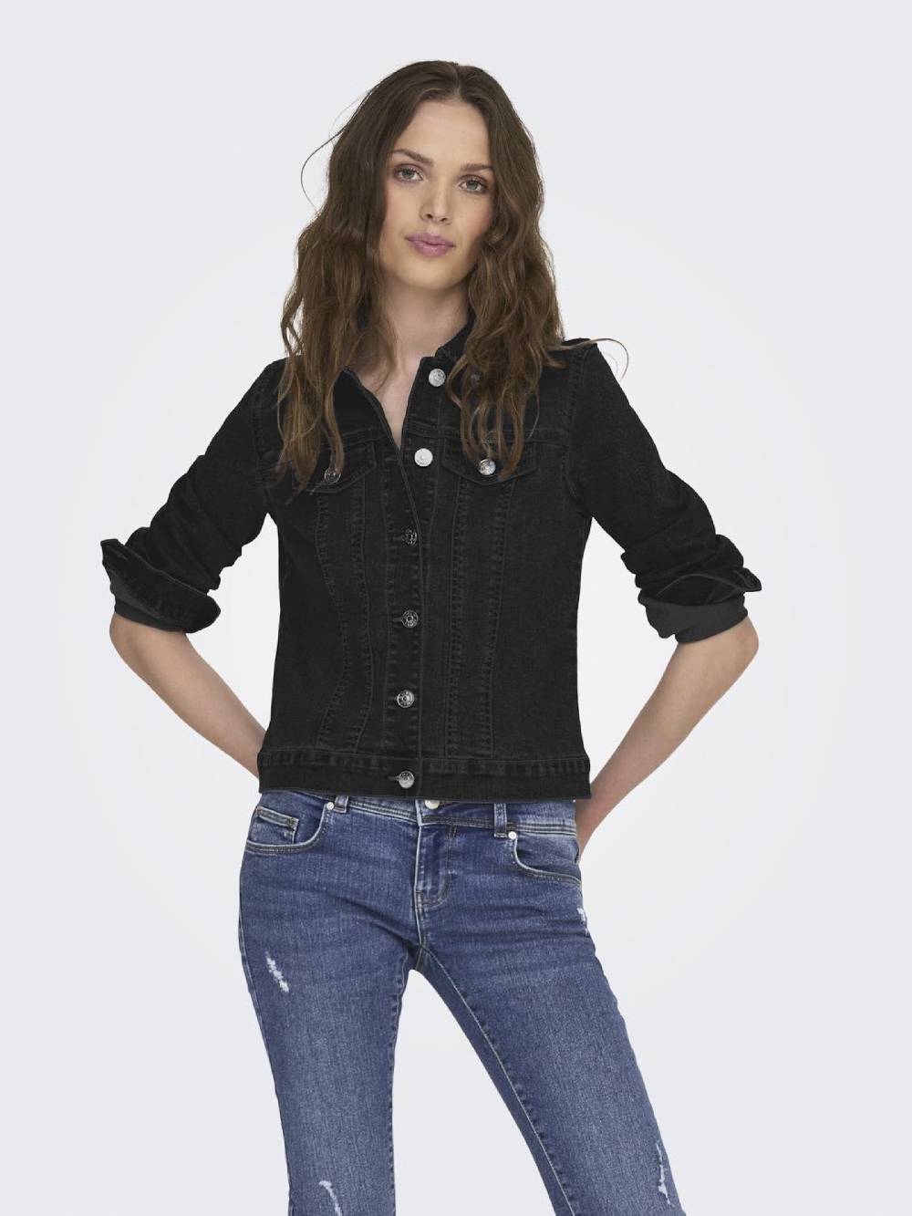 ONLY Between-Season Jacket 'MAGIC' in Mottled Black Zeitlich begrenztes Angebot