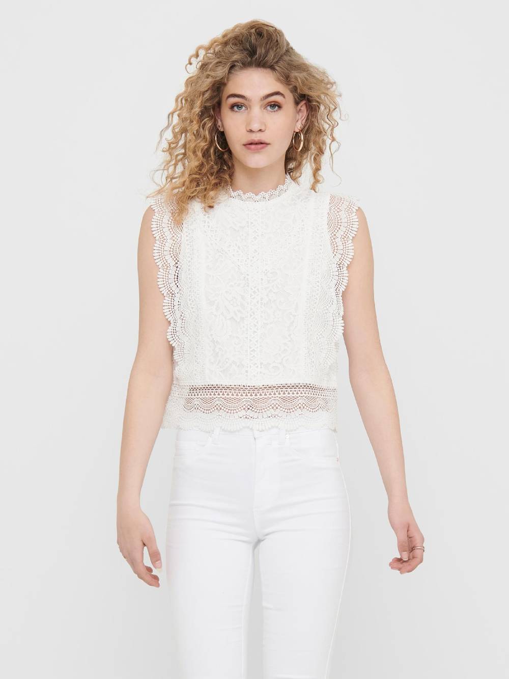 ONLY Blouse 'Karo' in White Nur für heute