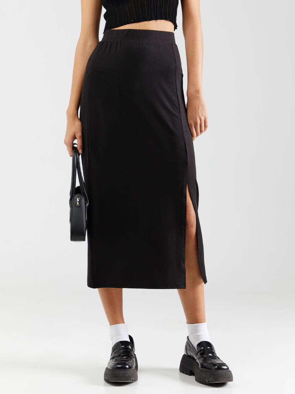 PIECES Skirt 'PCNALA' in Black Sonderangebot