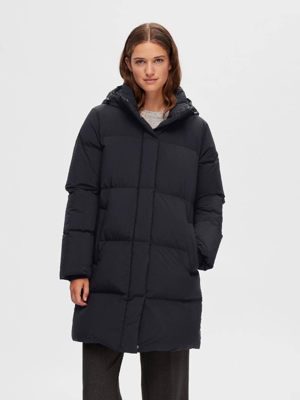 SELECTED FEMME Winter Coat 'Rigga' in Black Günstiger Verkauf