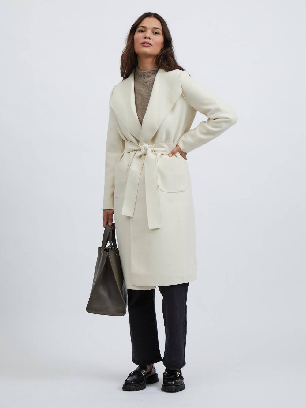 VILA Between-Seasons Coat 'VIJuice' in Cream Blitzverkäufe