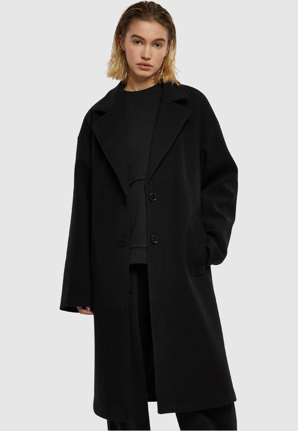 Urban Classics Between-Seasons Coat in Black Rabatt