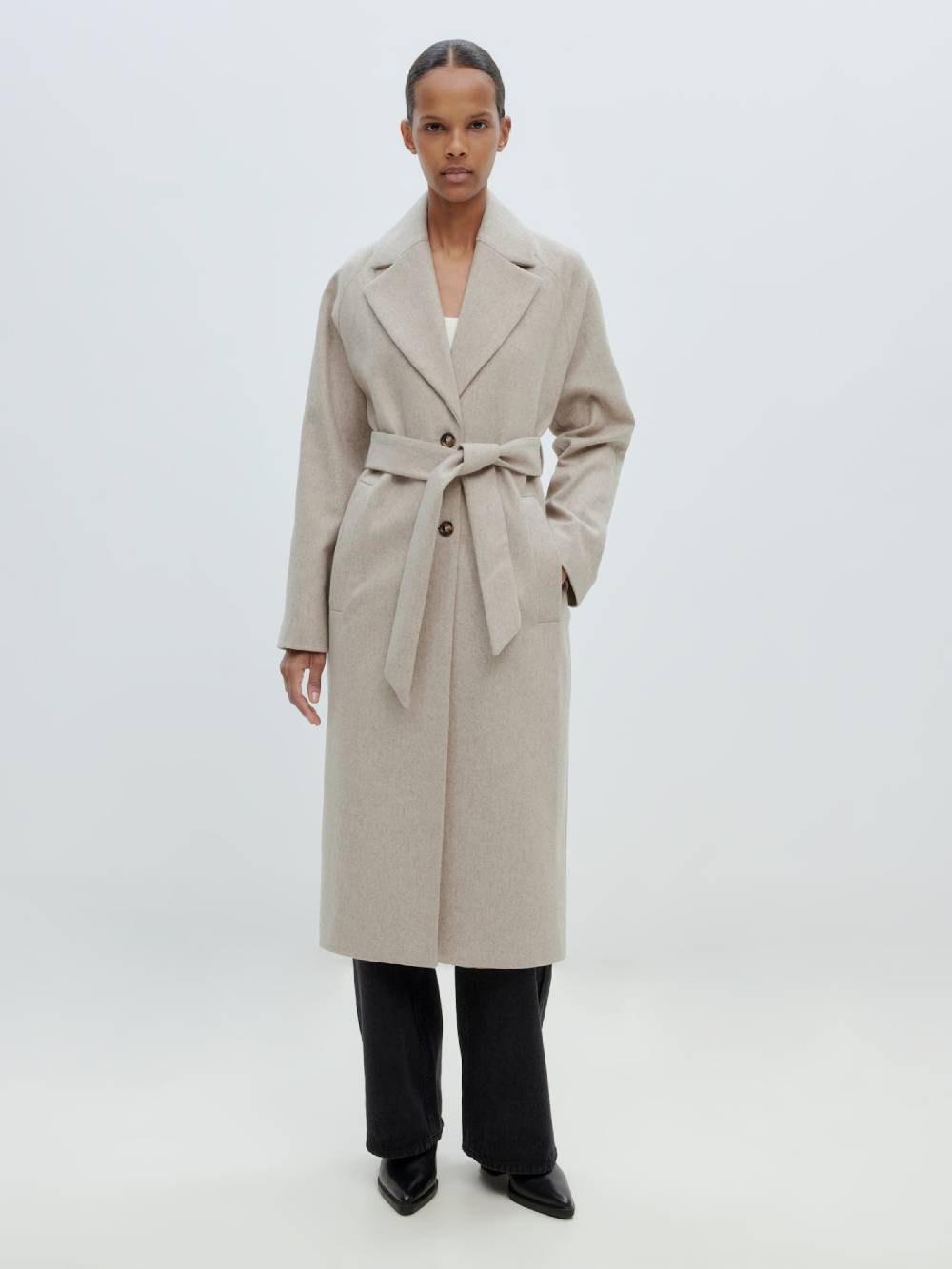EDITED Between-Seasons Coat 'Cecilia' in Mottled Beige Preisnachlass