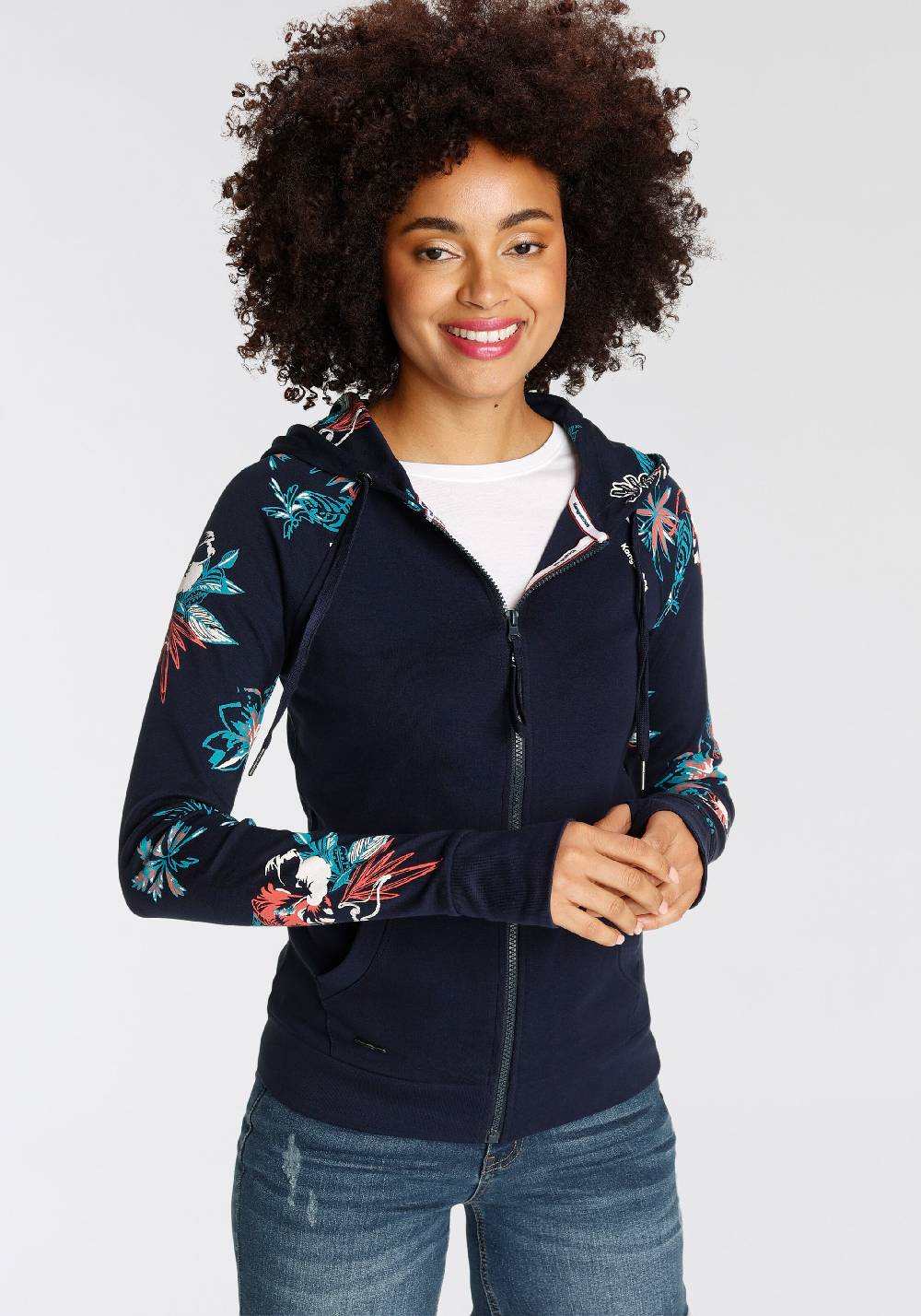 KangaROOS Zip-Up Hoodie in Blue, Marine Blue Neueste Mode