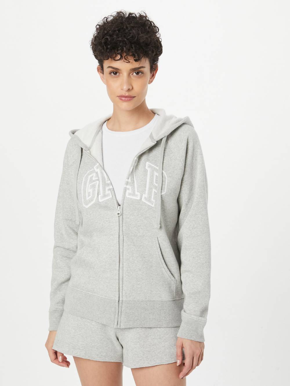 GAP Zip-Up Hoodie in Mottled Grey Neuheiten