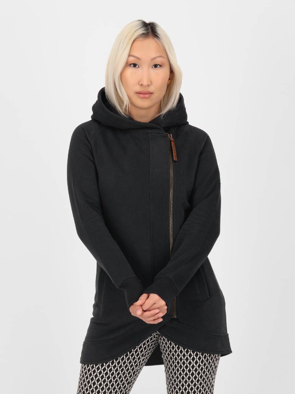 Alife and Kickin Zip-Up Hoodie 'BibianeAK' in Black Super Sparpreis