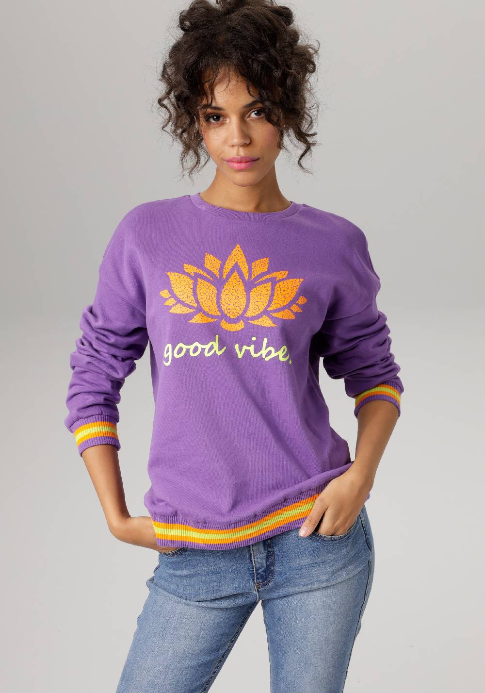 Aniston CASUAL Sweatshirt in Purple Wochenangebot
