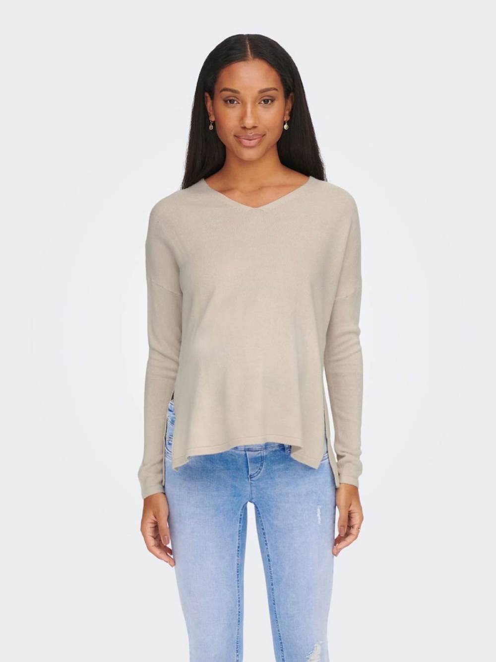 Only Maternity Sweater 'OLMAMALIA' in Beige Nur noch ein Tag übrig