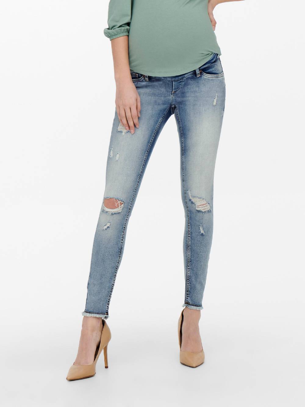 Only Maternity Skinny Jeans 'Onlblush' in Blue Denim Kostenloser Versand international