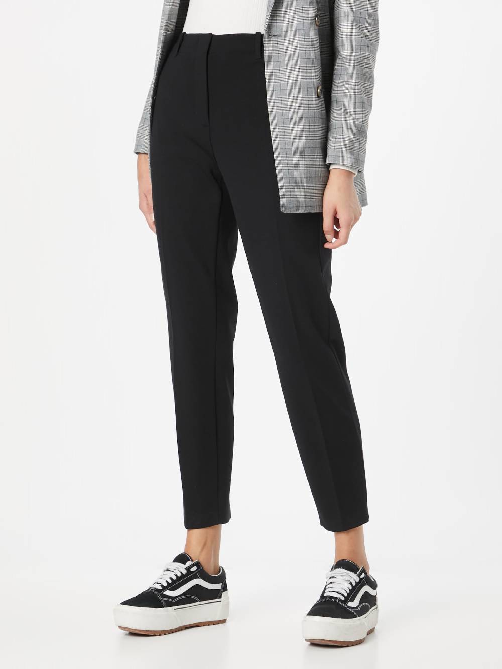 TAIFUN Slim fit Pleated Pants in Black Günstiger Verkauf