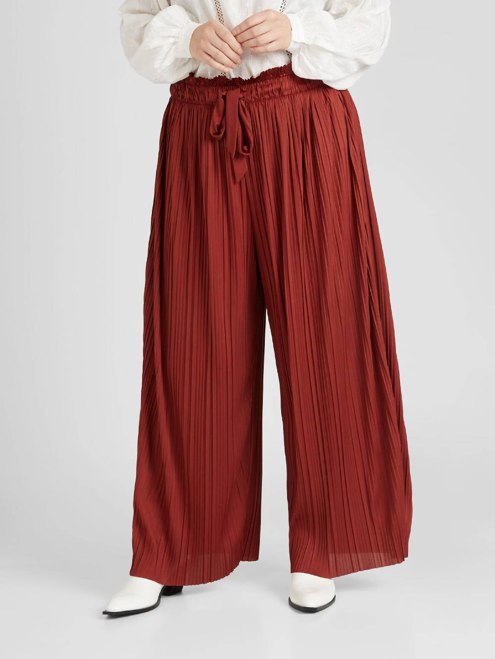 ABOUT YOU Curvy Wide leg Pants 'Elena' in Brown Black Friday