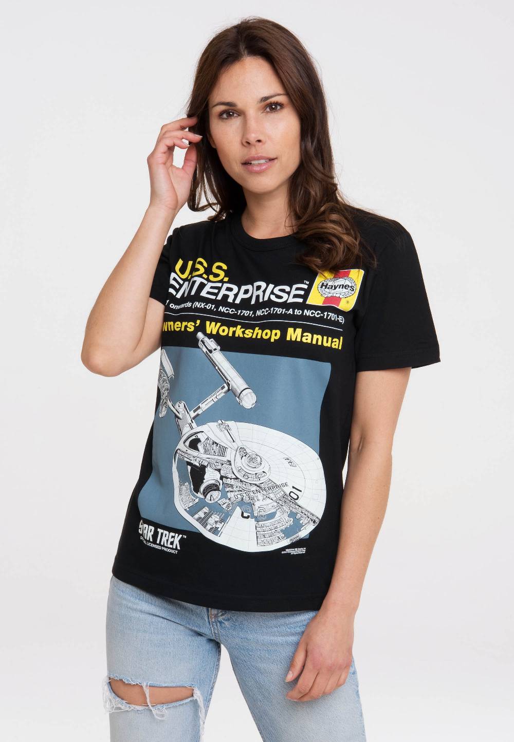 Logoshirt Star Trek - USS Enterprise - Haynes Workshop Manual - T-Shirt Print - Damen Blitzverkäufe