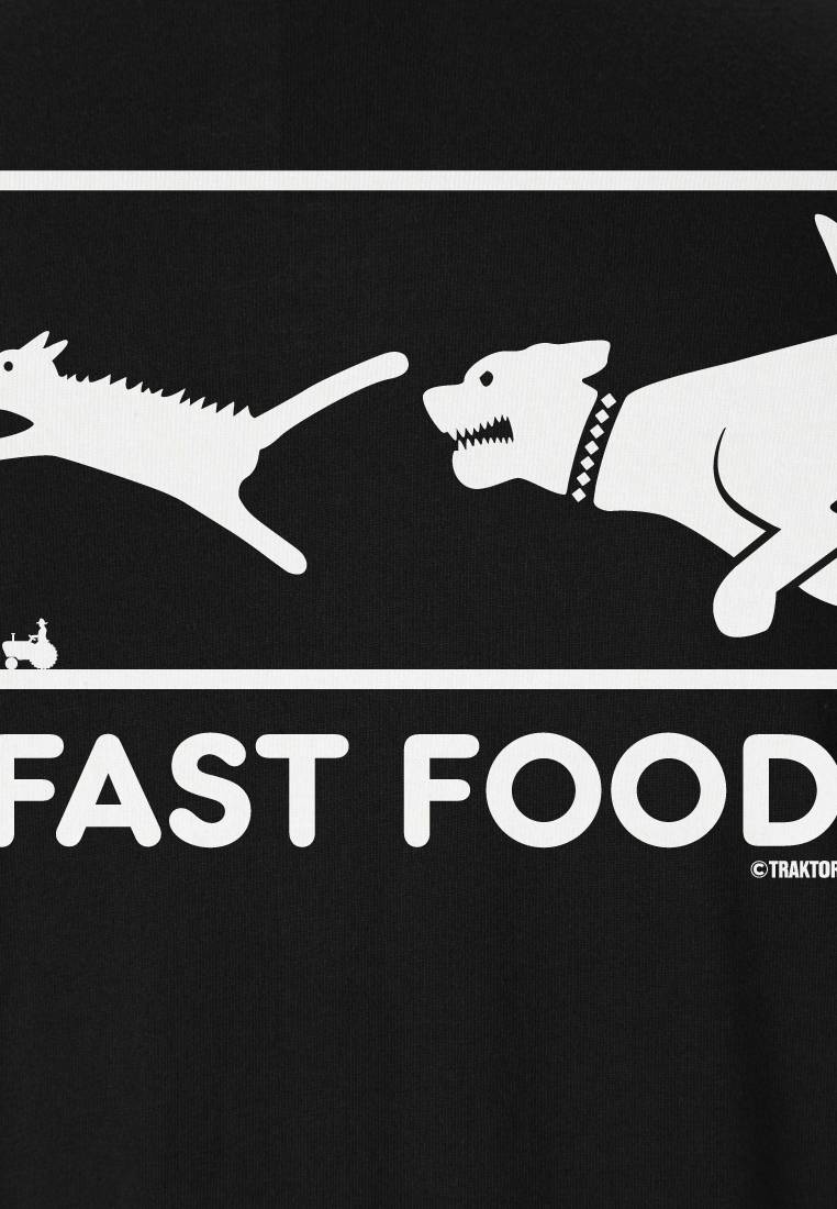 Logoshirt Fast Food - Hund Jagt Katze - T-Shirt Print Cyber Monday