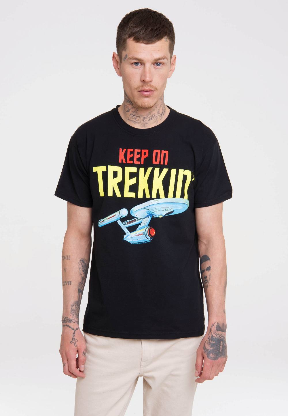 Logoshirt Star Trek - USS Enterprise - Keep On Trekkin' - T-Shirt Print Weihnachtsangebot