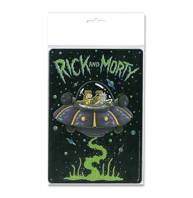 Logoshirt Rick & Morty - Raumschiff - Blechschild A5 Kostenloser Versand
