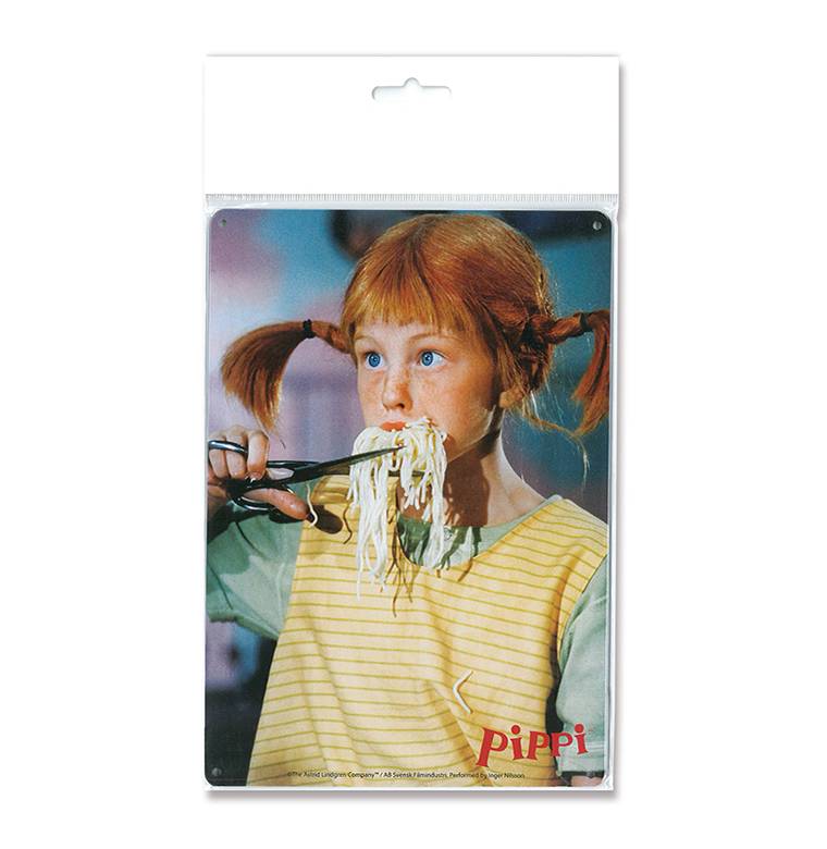 Logoshirt Pippi Langstrumpf - Spaghetti - Blechschild A5 Begrenztes Angebot