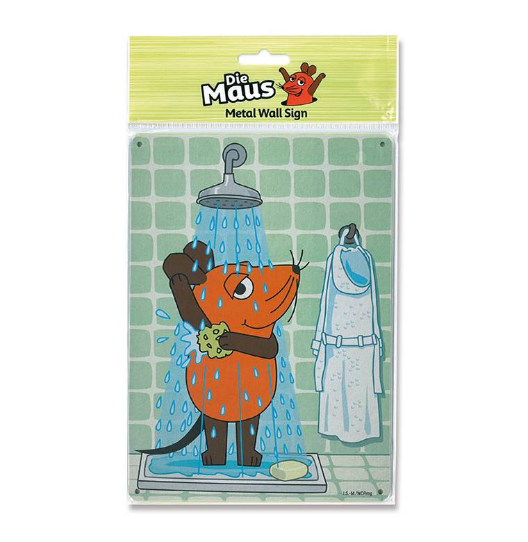 Logoshirt Die Sendung mit der Maus - Die Maus - Dusche - Blechschild A5 Wochenangebot