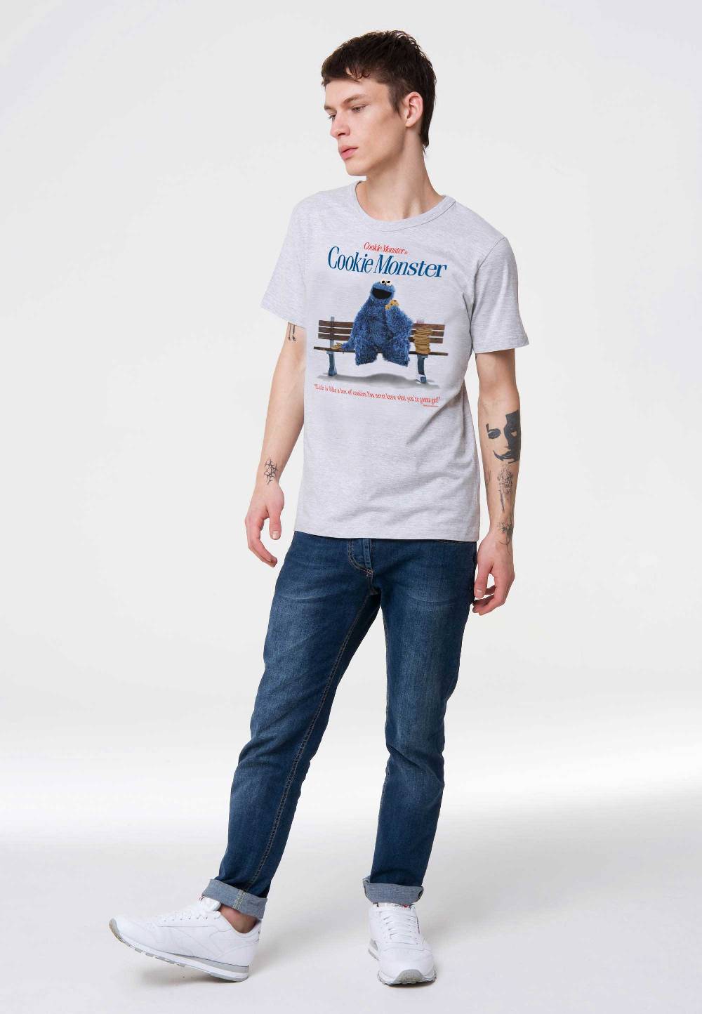 Logoshirt Sesamstrasse - Krümelmonster - Cookie Monster - Box Of Cookies - T-Shirt Print - Herren Bis zu 65% Rabatt