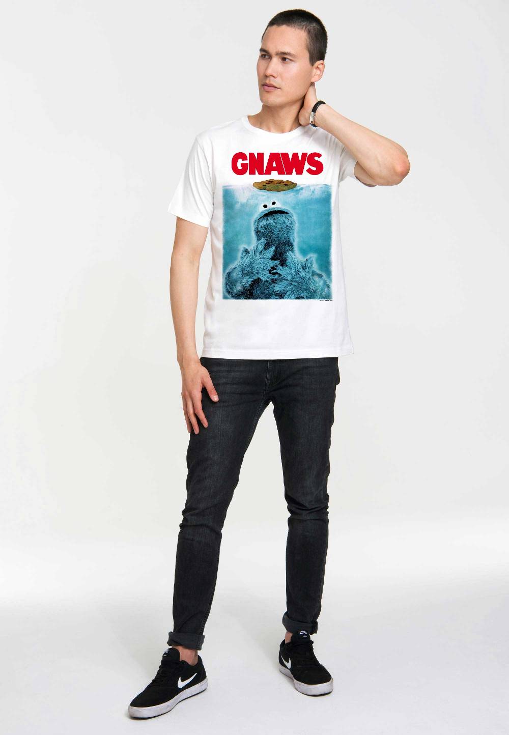 Logoshirt Sesamstrasse - Krümelmonster - GNAWS - T-Shirt Print - Herren Nur noch ein Tag übrig