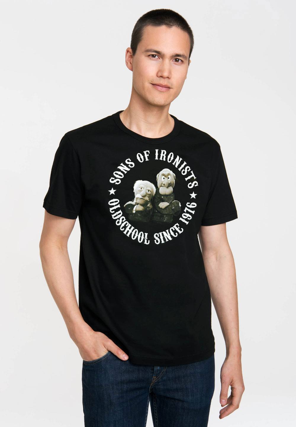 Logoshirt Waldorf & Statler - Sons Of Ironists - The Muppets - T-Shirt Print - Herren Speichern exportieren