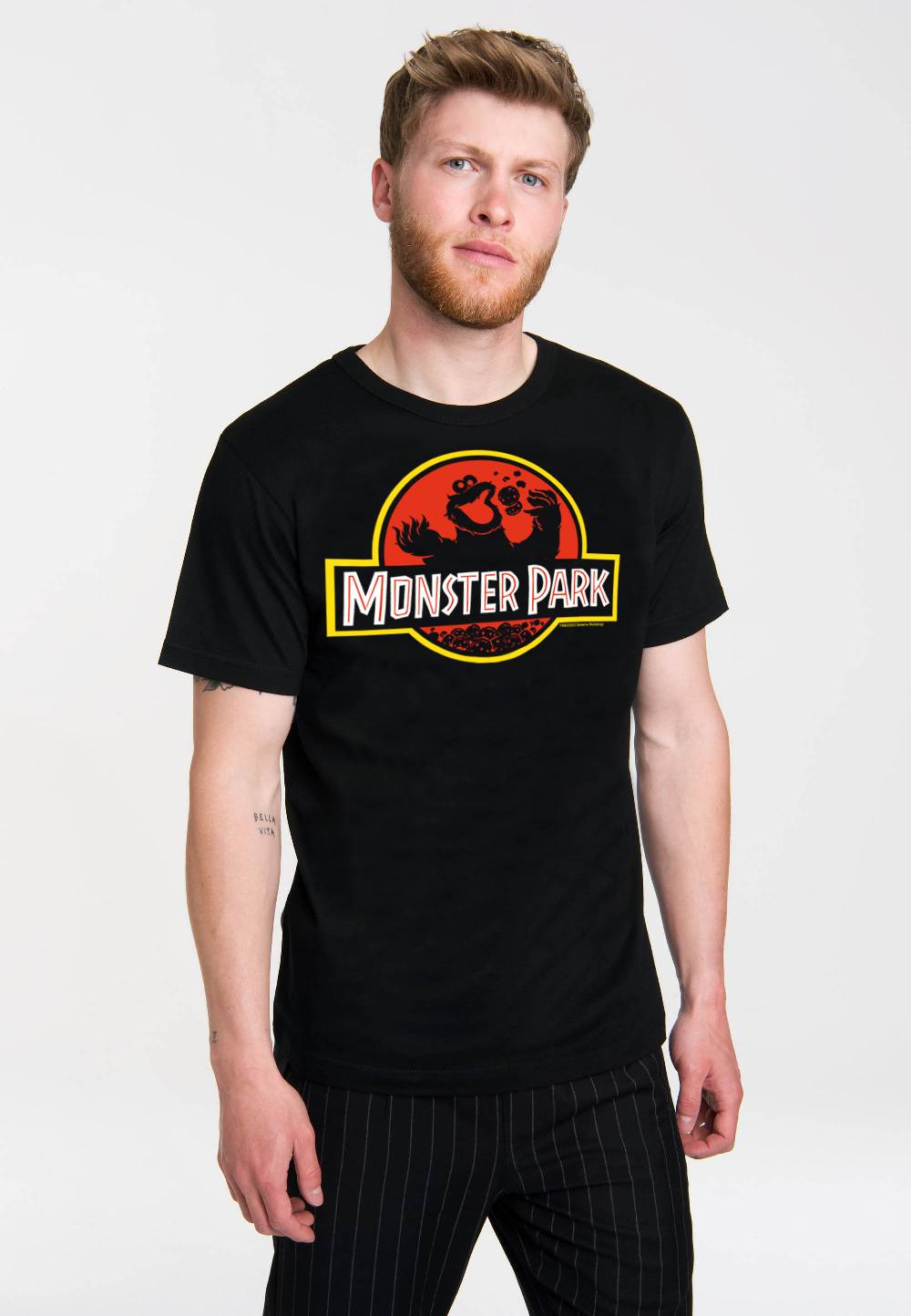 Logoshirt Sesamstrasse - Krümelmonster - Monster Park - T-Shirt Print - Herren Black Friday Preise